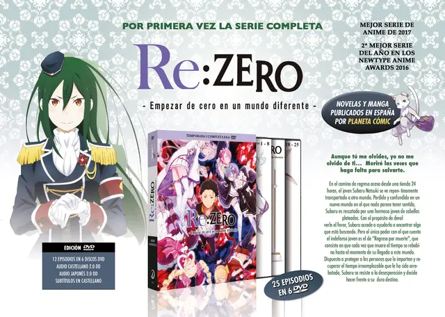 Comprar Re Zero Serie Completa DVD Coleccionista DVD