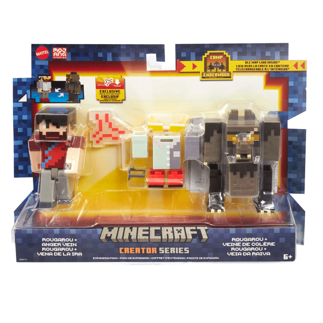 Set de figuras rougarou & vena de la ira 8,2 cm pack de expansión minecraft creator series