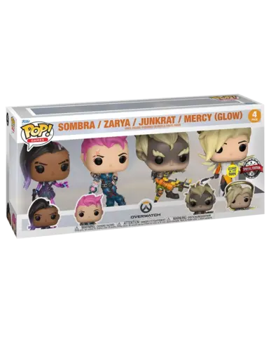 Comprar Set de 4 Figuras POP! Sombra - Zarya - Junkrat - Mercy (Brillante) Overwatch 9 cm Figuras