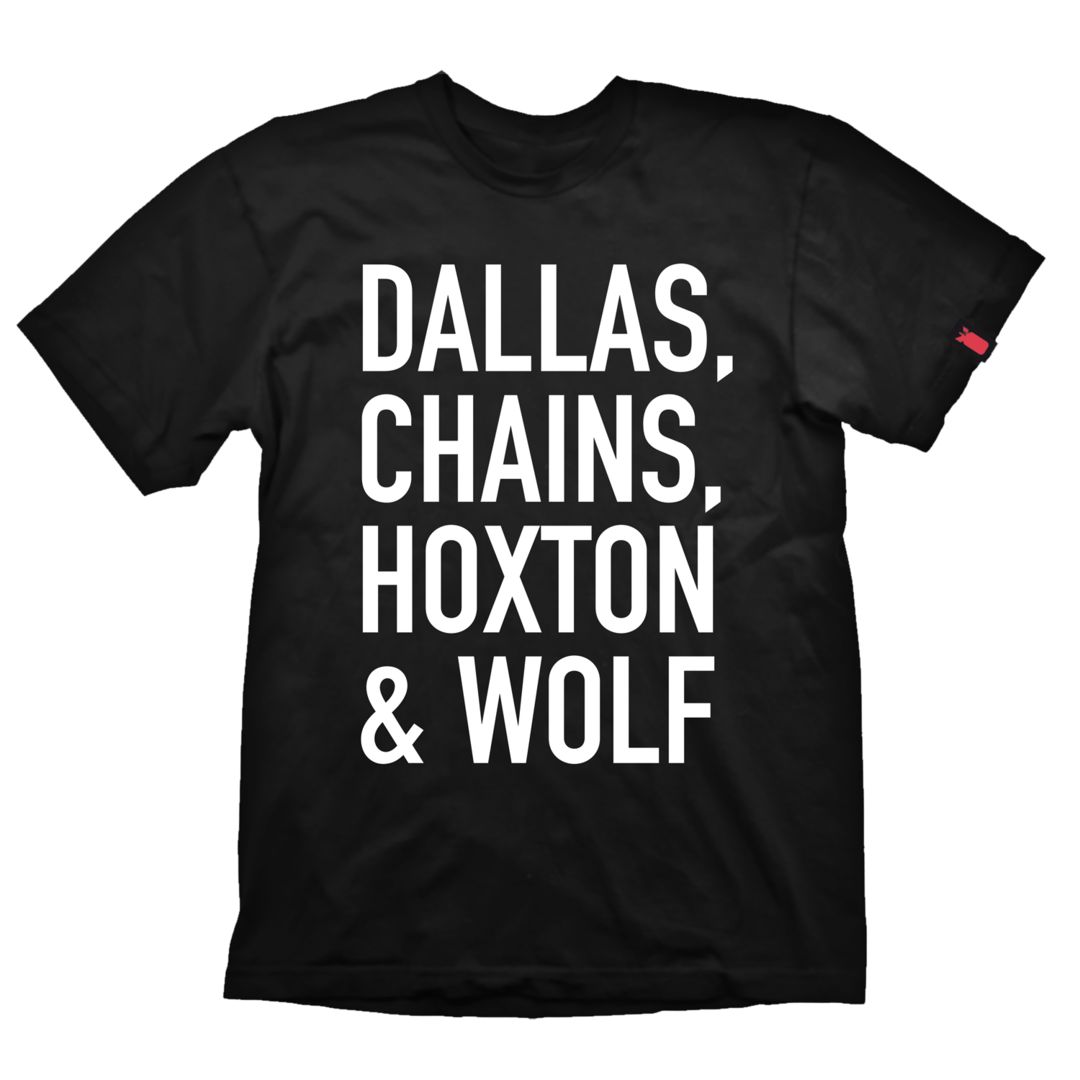 Camiseta negra dallas chains hoxton wolf payday 2 talla m