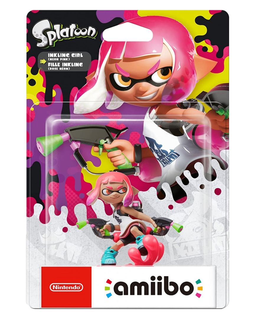 Figura amiibo inkling chica neon pink (serie splatoon)