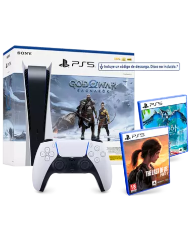 Comprar Consola PS5 + God of War: Ragnarök + Mando DualSense + Horizon: Forbidden West + The Last of Us: Parte 1 PS5 Pack GOW Ragnarök 2