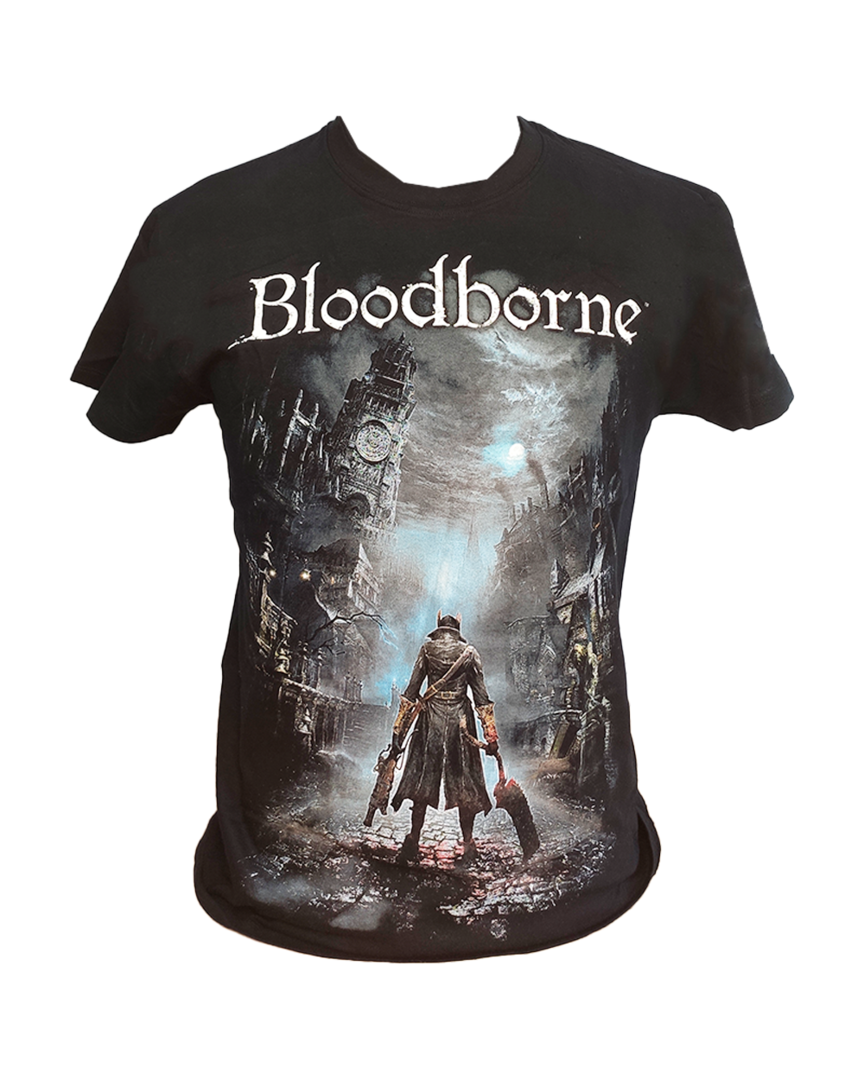 Camiseta negra night street bloodborne talla s