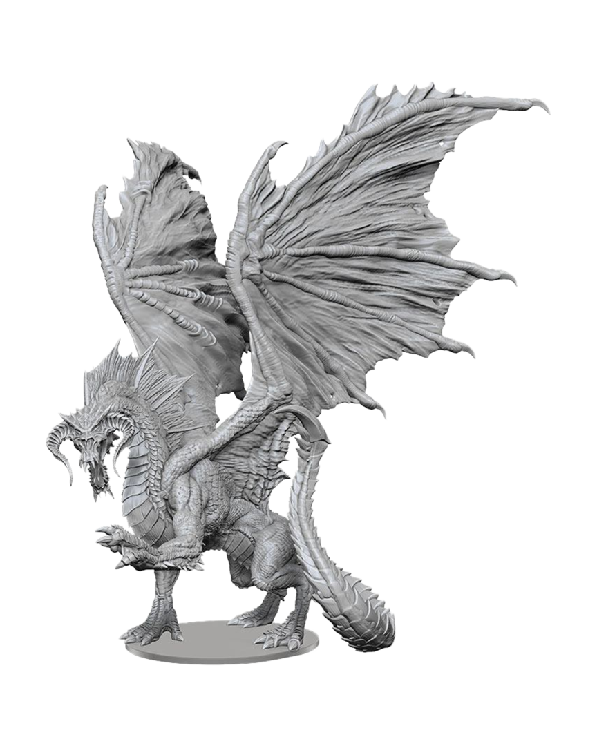 Figura nolzur's marvelous black dragon adulto dungeons & dragons 30cm (figura sin pintar)