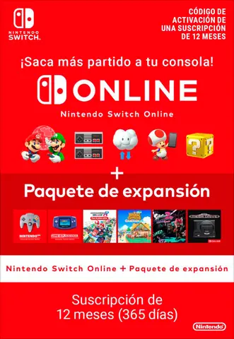 Comprar Nintendo Plus Individual c/ Pack de Expansión - 365 Días Switch Nintendo eShop