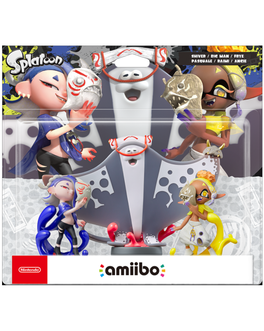 Figura amiibo Splatoon Shiver, Frye y Big Man (Serie Splatoon)