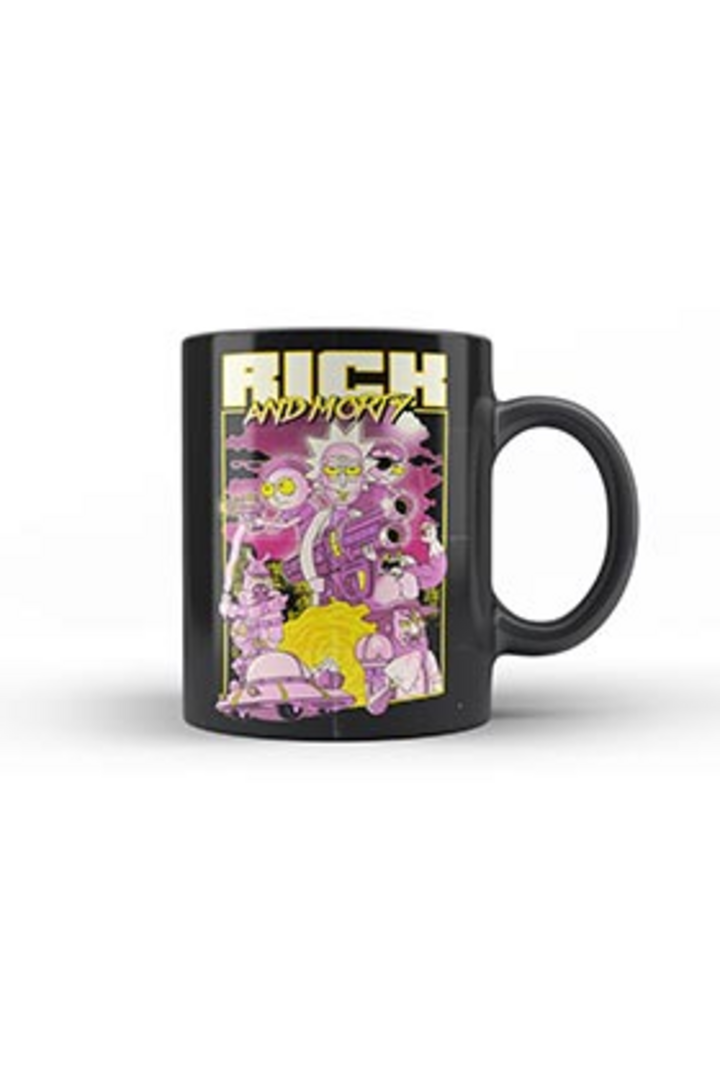 Taza ceramica poster retro rick y morty
