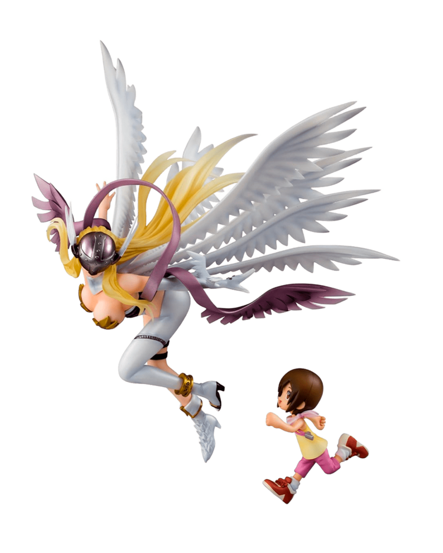Pack 2 figuras angewomon & hikari yagami digimon adventure precious g.e.m. megahouse