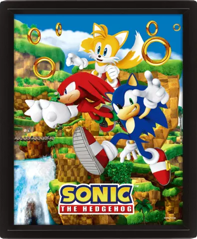 Sonic: The Heggehod - Póster 3D Anillos De Enganche