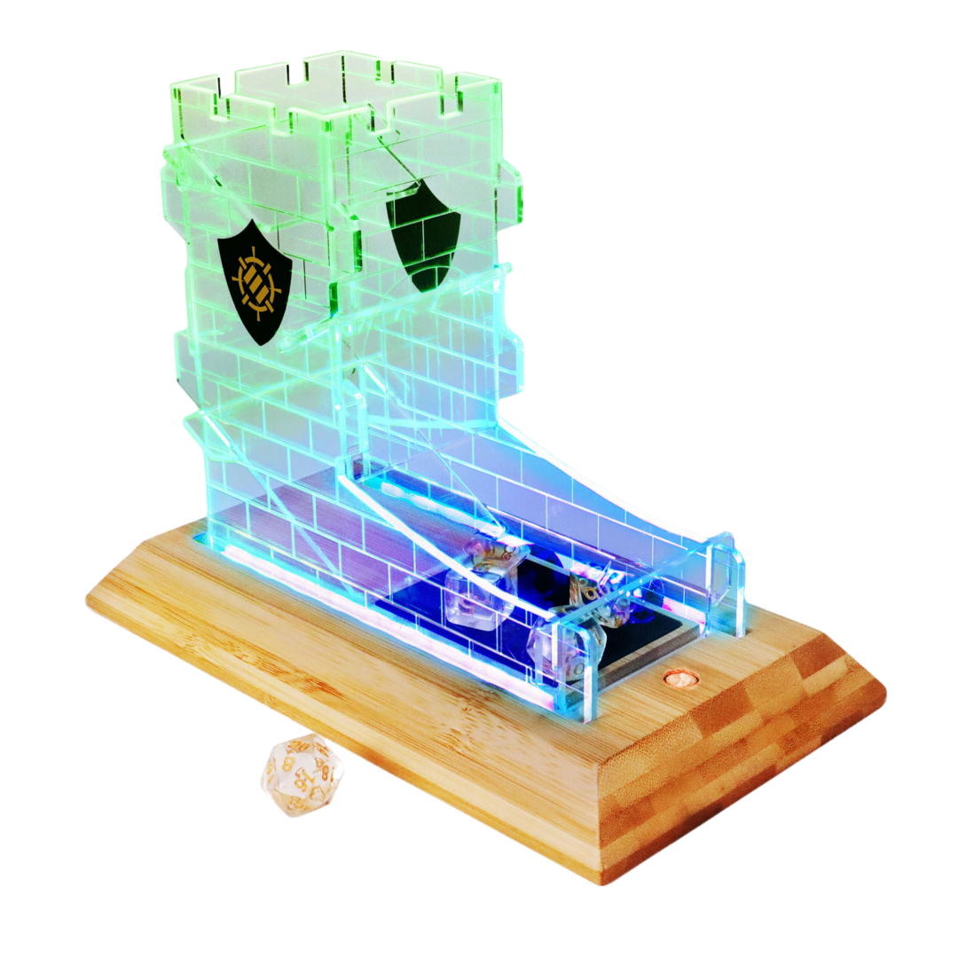Torre para dados con juego de dados transparente enhance tabletop series led