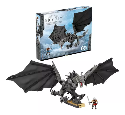 Reservar Kit Construcción Alduin El Devorador de Mundos Skyrim MEGA Mattel  Figuras Estándar