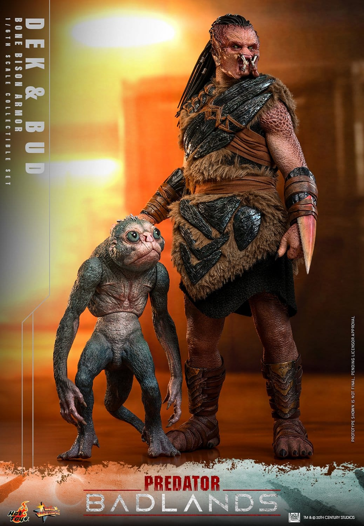 Pack figuras dek & bud predator: badlands done bison armor movie masterpiece 1/6 hot toys