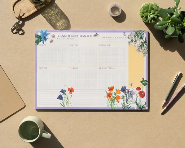 Comprar Bloc Planificador Semanal A3 Wild Flowers Italiano 