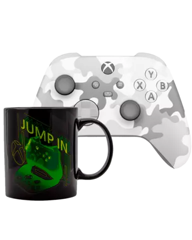 Mando Inalámbrico Arctic Camo Edición Especial + Taza Xbox con Licencia Oficial