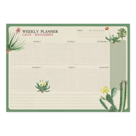 Comprar Bloc Planificador Semanal A4 Botanical Cacti Ingles Kokonote 