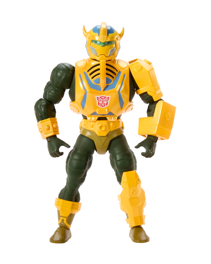 Masters of Universe Origins y Transformers Bumblebee Armor Man-At-Arms