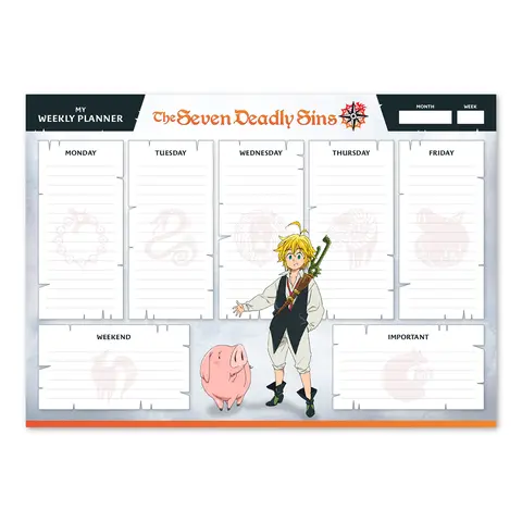 Comprar Bloc Planificador Semanal A4 The Seven Deadly Sins 