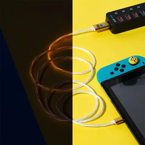 Comprar Cable USB C Led Y Grips Nintendo Switch Minions 