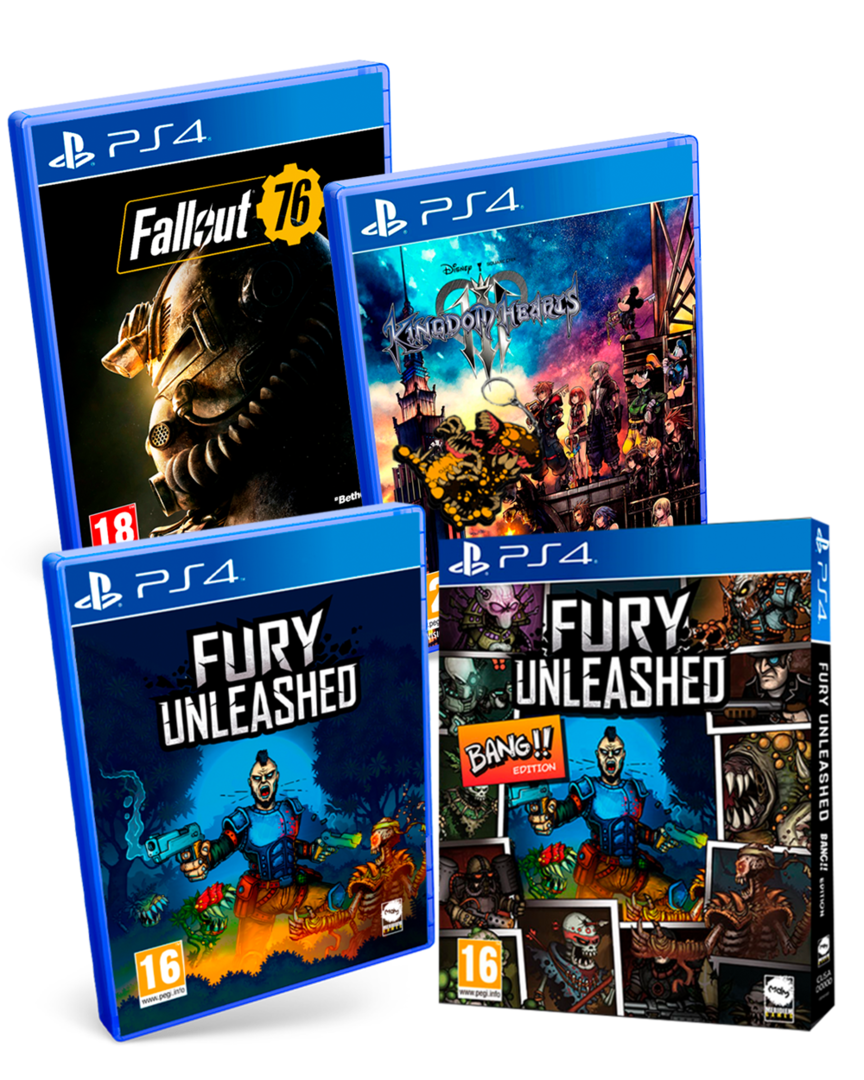 Kingdom hearts 3 + fury unleashed ed. bang + fallout 76 ed. estándar