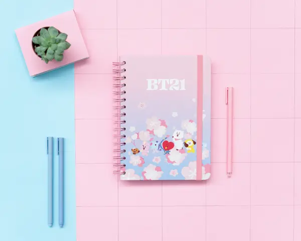 Comprar Cuaderno Tapa Forrada A5 BT21 Cherry Blossom 