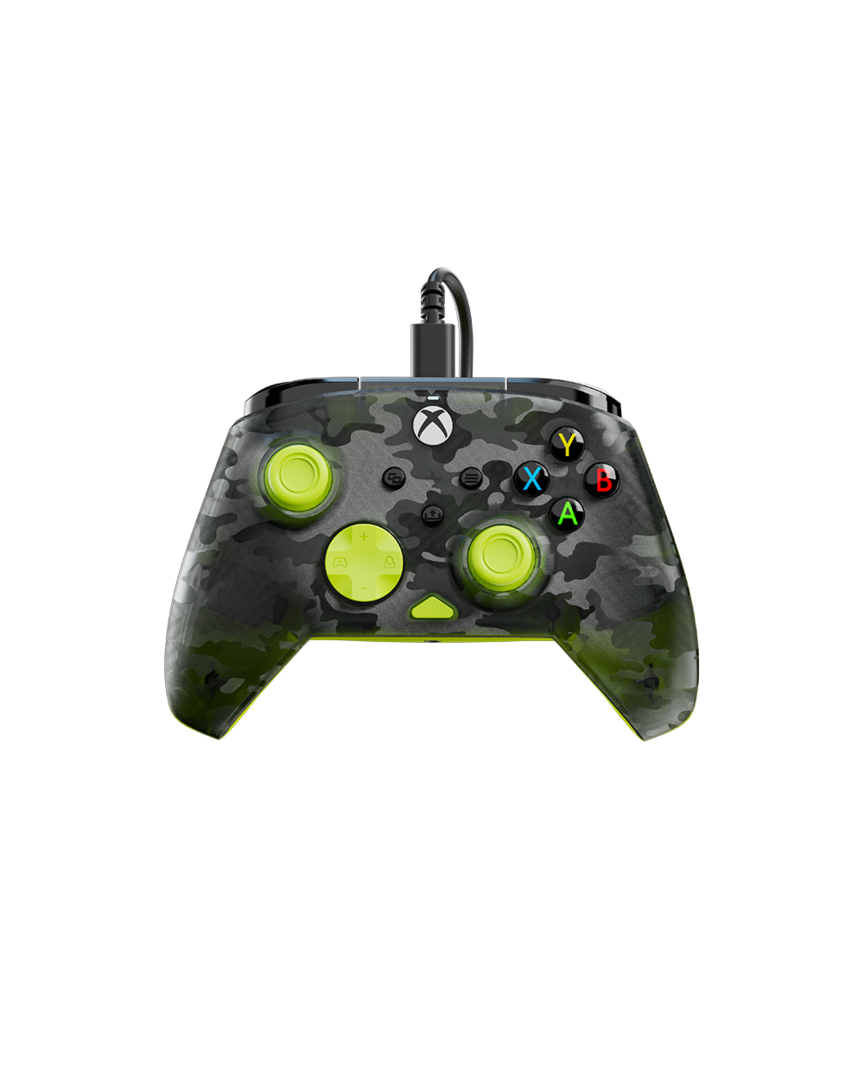 Mando Rematch Core con Cable · Camuflaje Fantasma Negro / Amarillo