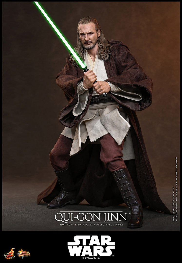 Figura qui-gon jinn star wars movie masterpiece collector ed. 1/6 hot toys
