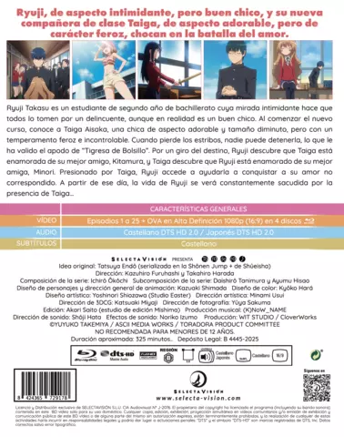 Reservar Tora Dora. Episodios 1 A 25 + Ova. Blu-Ray Edición Coleccionista Coleccionista DVD & Blu-ray