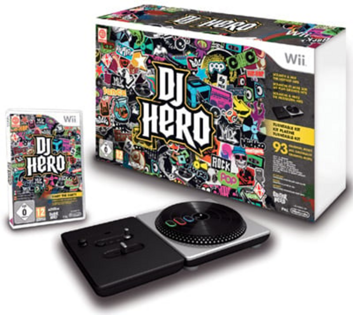 Nintendo Games Wii Dj Hero With Turntable Kit