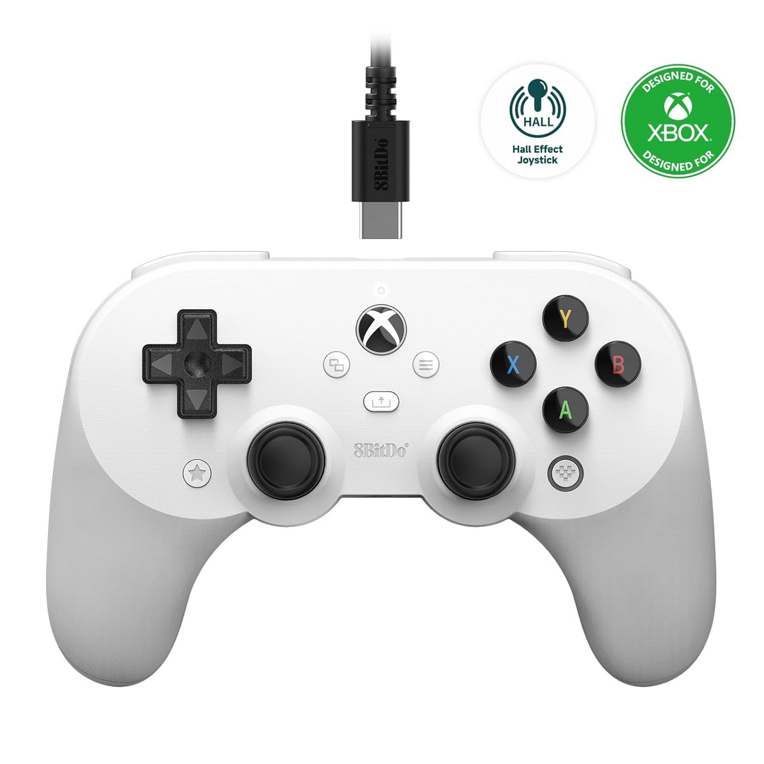 8bit do pro 2 gamepad xbox con cable blanco