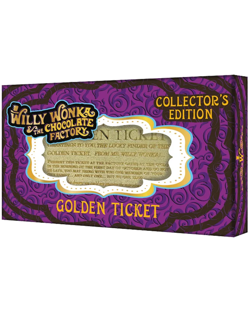 Golden Ticket Willy Wonka y la Fábrica de Chocolate Réplica Edición Coleccionista