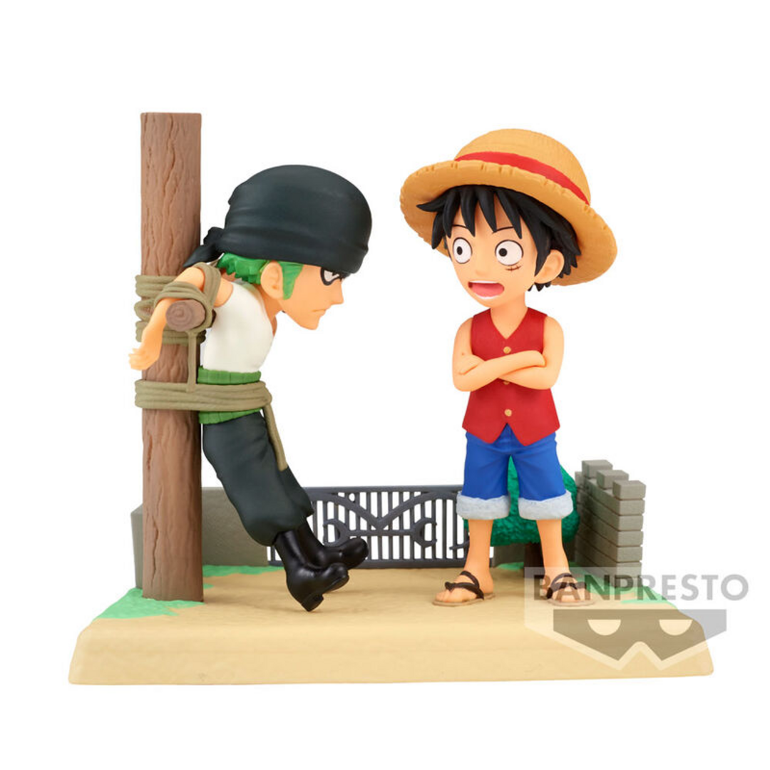 Banpresto Figura de Acción Luffy & Zoro One Piece, World Collectable Log Stories 7 cm BP88504 Multicolor