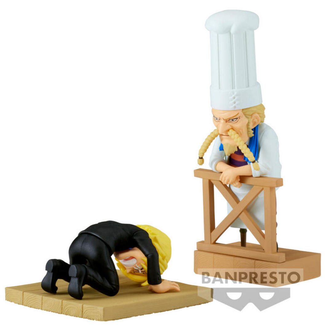 Banpresto Figura de Accion Sanji y Zeff 2 One Piece - World Collectable - Log Stories, 8 cm, Multicolor, BP88986P