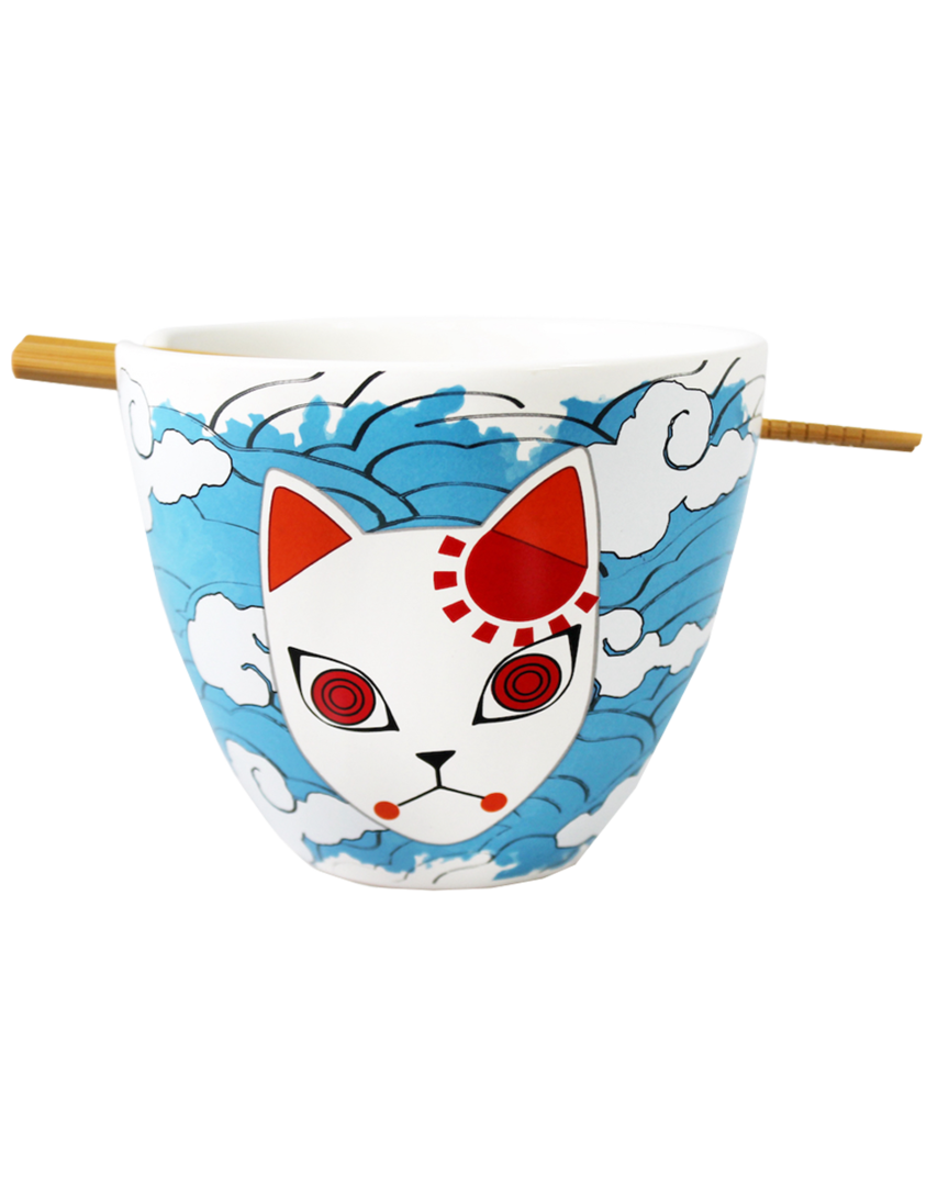 Bol de ramen con palillos máscara tanjiro demon slayer 470 ml