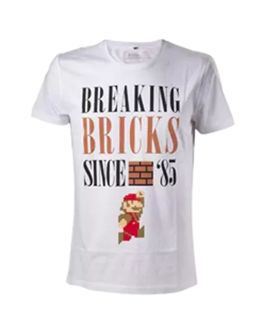 Camiseta Blanca Breaking Bricks Mario Talla M