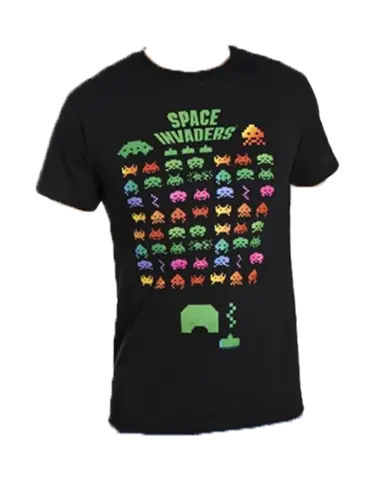 Camiseta Negra Space Invaders Talla S