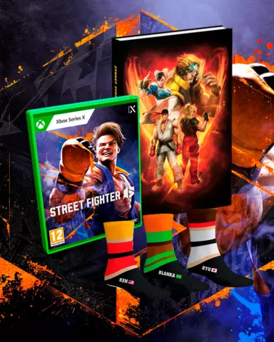 Reservar Street Fighter 6 Edición Lenticular + Guía Street Fighter V Edición Coleccionista + Calcetines Street Fighter Talla 39-46 - Xbox Series, Pack Guía Coleccionista