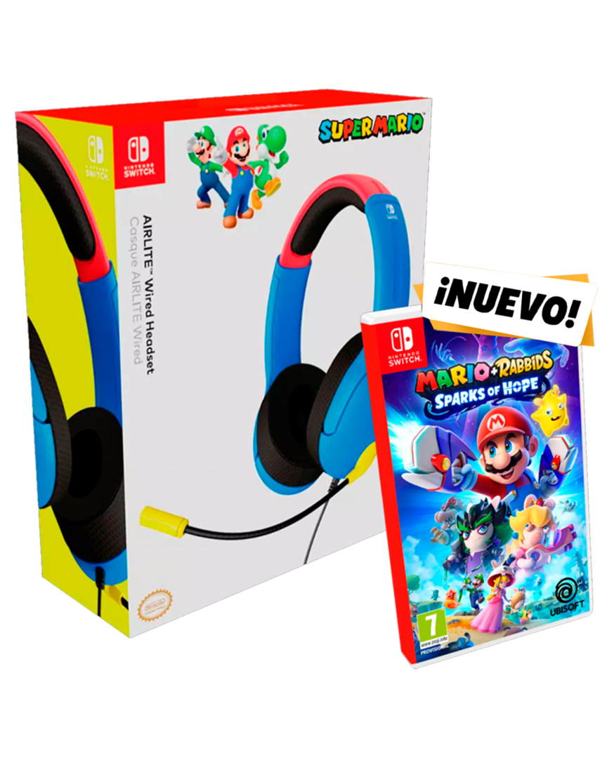 Mario + Rabbids Chispas de Esperanza + Auriculares Gaming Airlite Mario con Cable