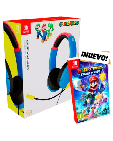 Comprar Mario + Rabbids Chispas de Esperanza + Auriculares Gaming Airlite Mario con Cable - Switch, Pack Auriculares Mario