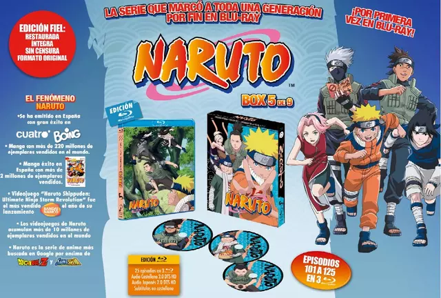 Comprar Naruto Box 5 Episodios 101-125 Bluray Estándar Blu-ray