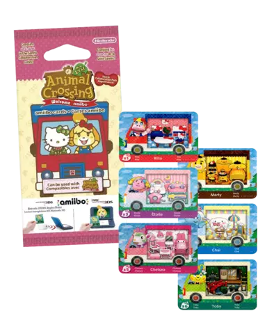 Pack 6 Tarjetas amiibo Animal Crossing/Hello Kitty