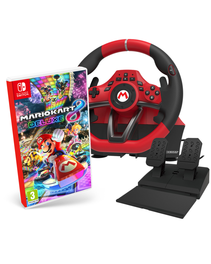 Mario Kart 8 Deluxe + Volante Wheel Pro Deluxe Mario Kart Racing Licenciado