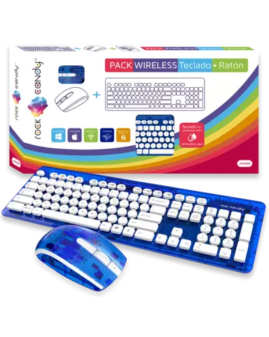 Comprar Teclado + Ratón Rock Candy Inalámbricos Azul PC