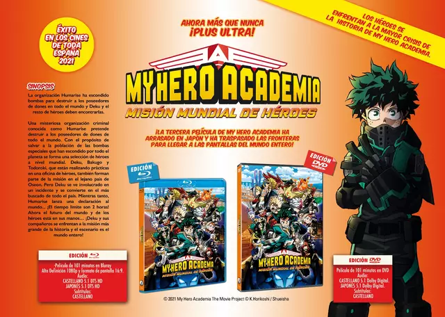 Comprar Película My Hero Academia: Misión Mundial de Héroes Edición DVD Estándar DVD