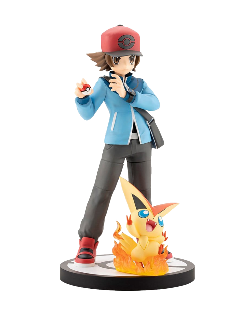 Figura hilbert con victini kotobukiya pokémon 1/8