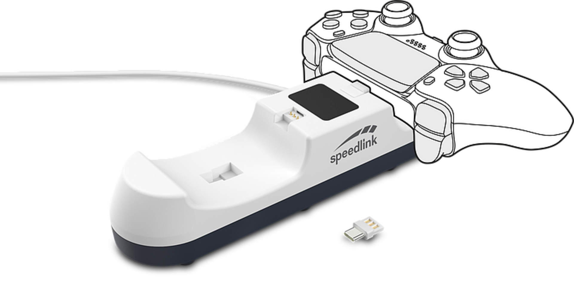 Speedlink - doble cargador inalámbrico usb jazz para mando ps5