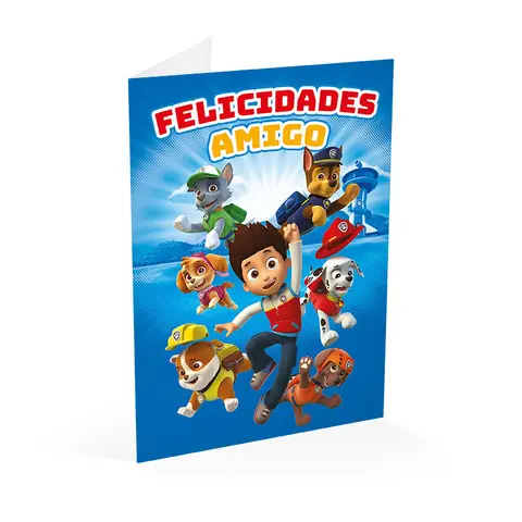 Comprar Tarjeta Felicitacion A4 Paw Patrol Felicidades Amigo 