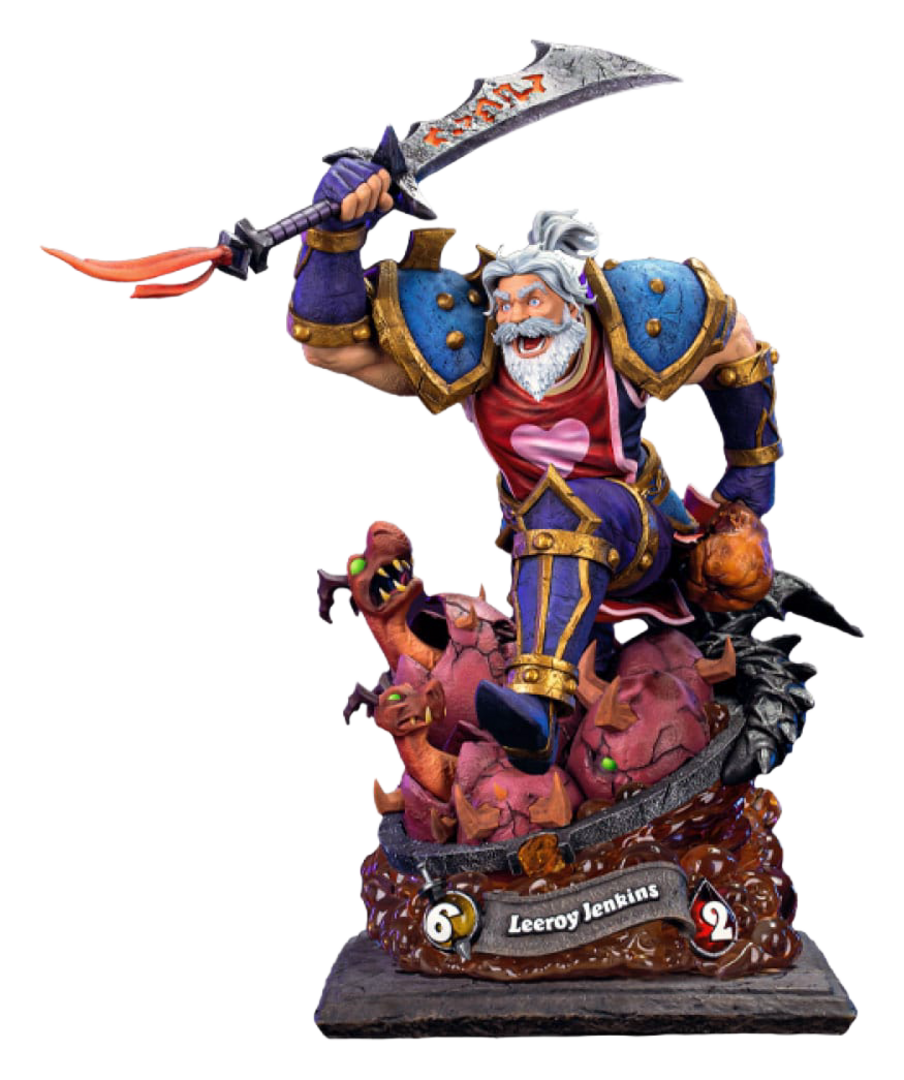 Figura leeroy jenkins estatua resina 1:10 hearthstone 25 cm
