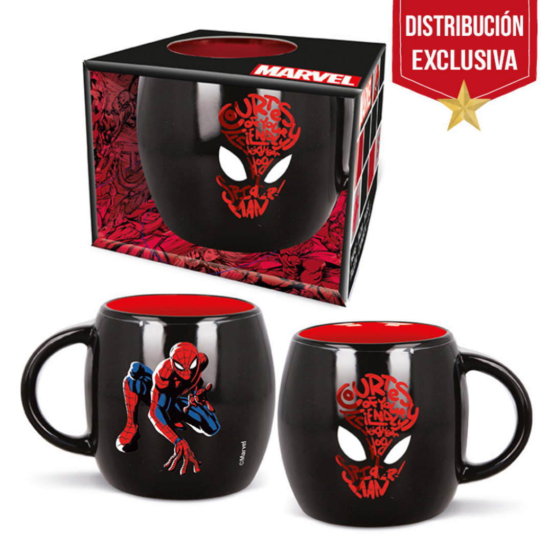 Spider-man - taza de 380 ml globe spiderman y máscara