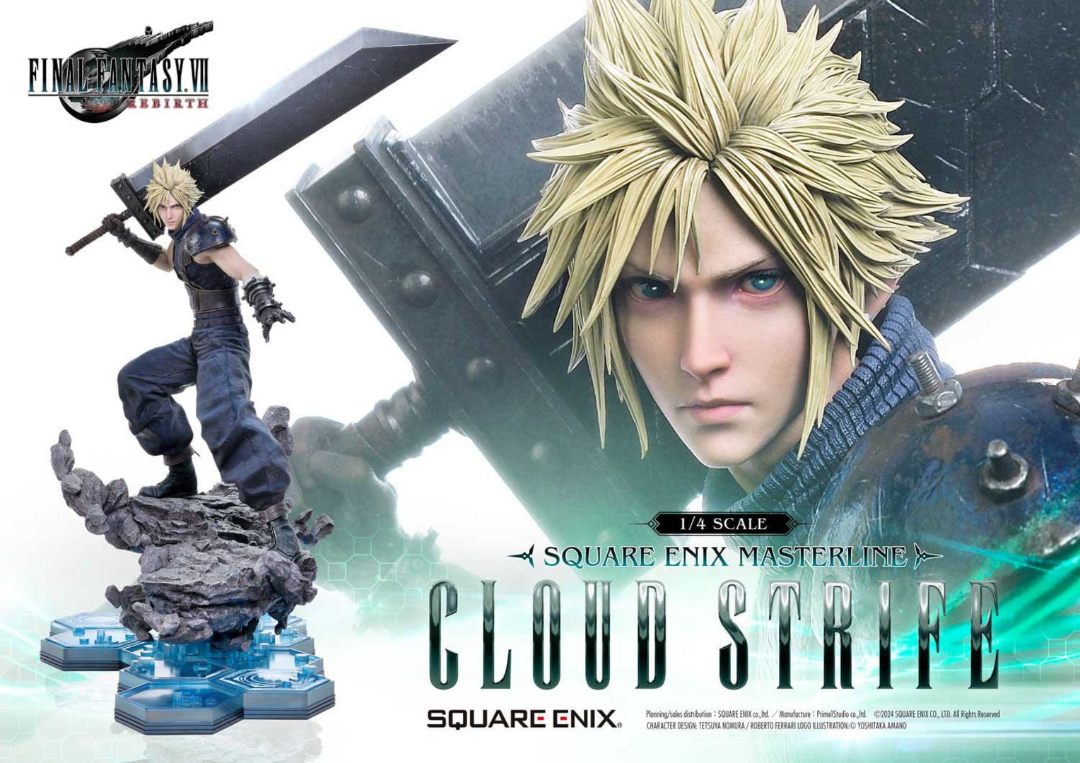 Estatua cloud strife final fantasy vii rebirth masterline 1/4 square enix