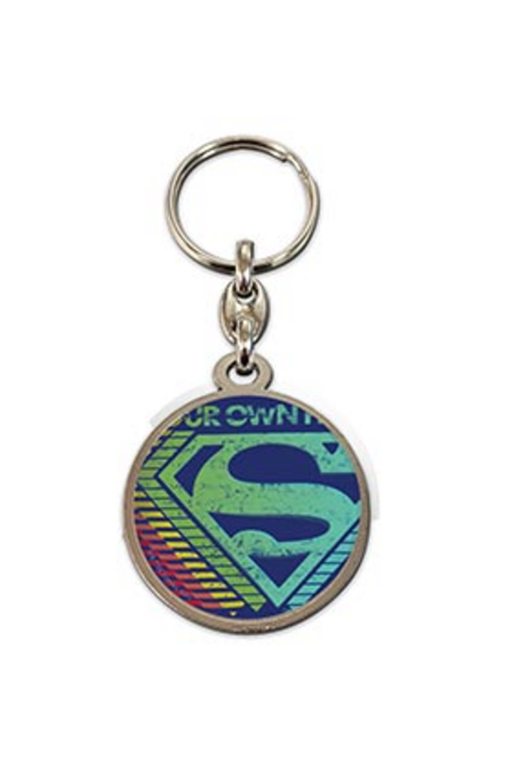 Llavero redondo metal logo multicolor superman universo dc